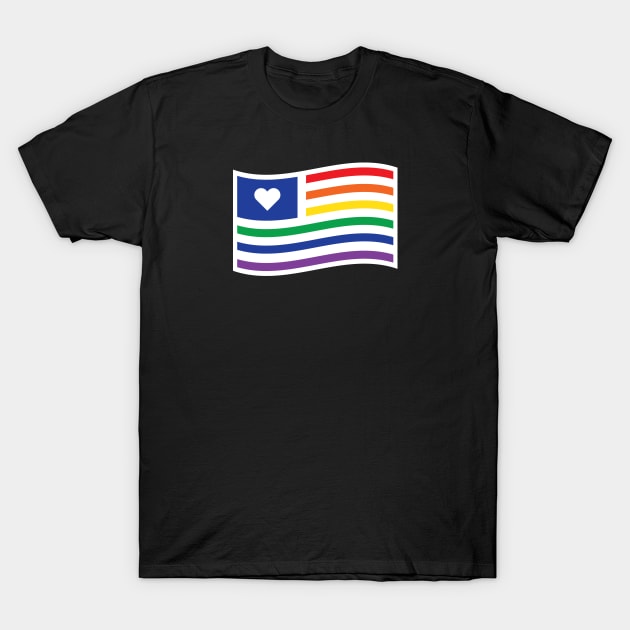 Gay Rights Pride Flag With Heart T-Shirt by FeministShirts